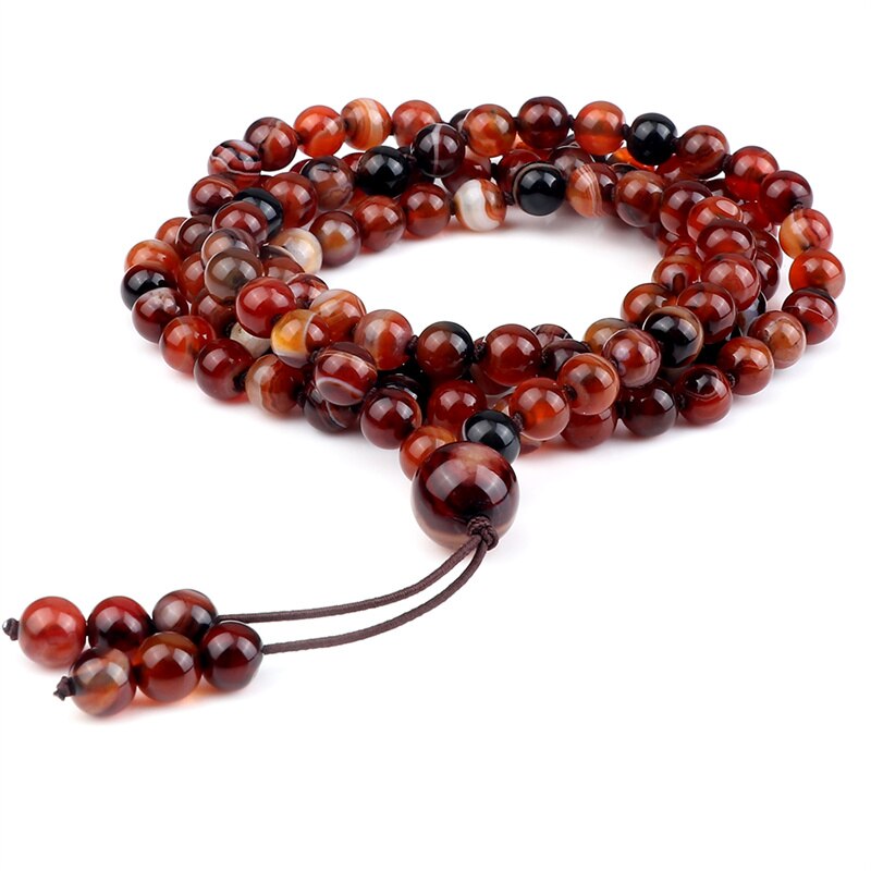9 herrenarmbänder in verschiedenen stilen , 6mm natürliche blaue und violette achat-onyx-steine , 108 mala-ketten und -armbänder für damen: Gestreifte achate 5