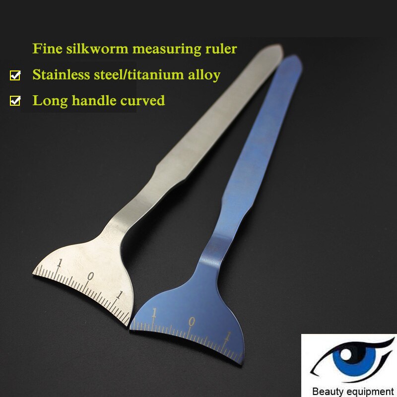Spelen zijderups liggen zijderups heerser injectie tool rvs titanium legering rechte arc type zijderups oogkas measur