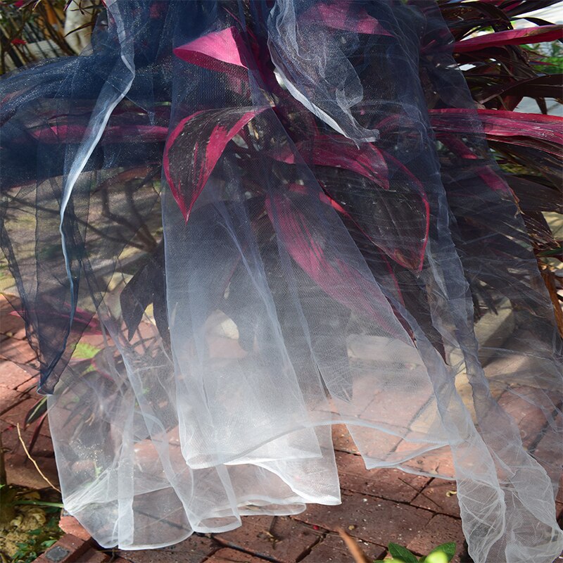1Y/lot Dark gray gradient chiffon mesh fabric Perspective gauze dress wedding decoraton