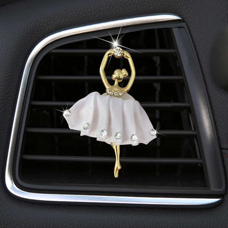 Auto Parfum Clip Ballet Meisje airconditioning Outlet Parfum Clip Ballerina Meisje Luchtverfrisser Geur Clip Auto Decor Accessoires: Bruin