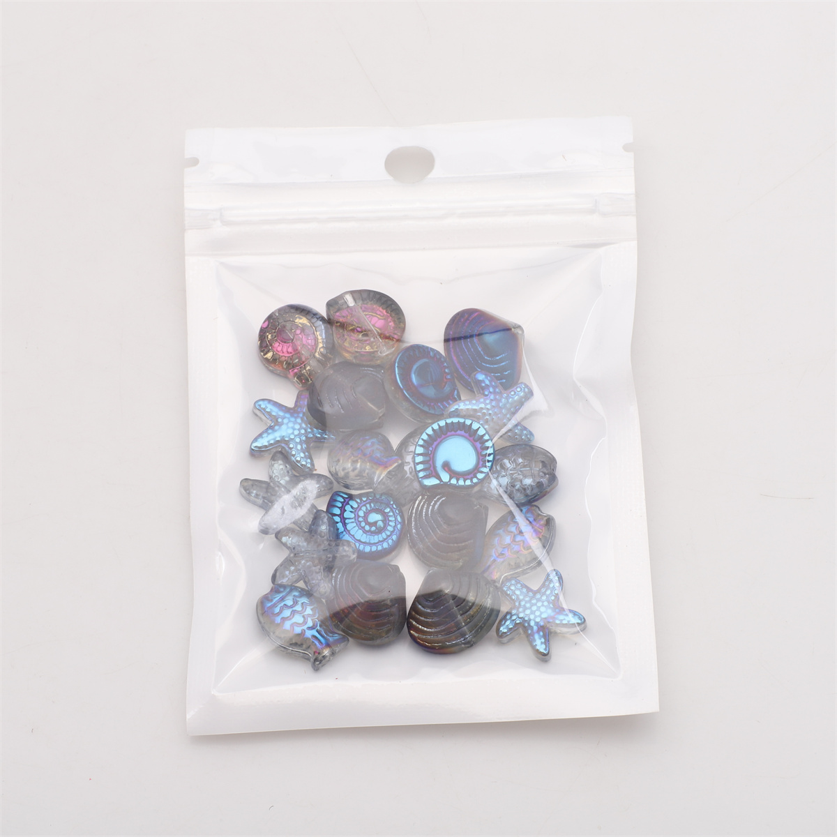 20 Pcs Mixed Shape Starfish /Snail /Shell/ Small Fish Crystal Glass Loose Beads DIY Making Earing Necklace Jewelry Accessories