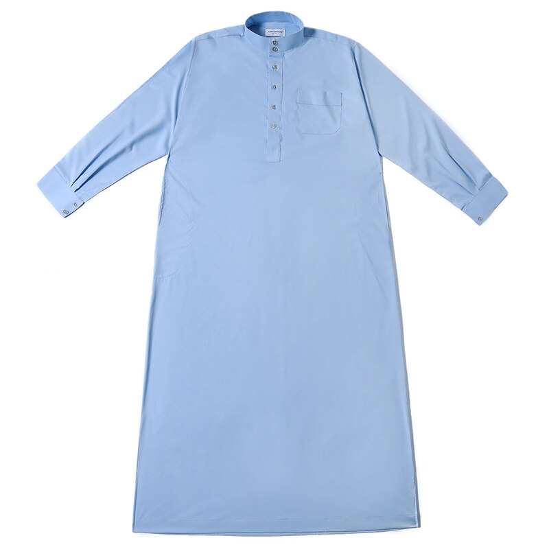 Abaya Moslim Jurk Pakistan Islamitische Kleding Heren Arabische Gewaad Saudi Arabië Jubba Thobe Kleding Mannen Kaftan Oman Qamis Homme: sky blue / M