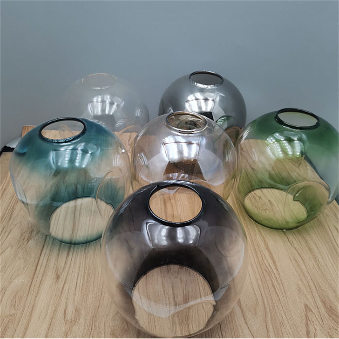 D15cm D18cm Concave Glazen Kap Vervanging voor DNA Magic Bean Lights Cover 4.5 cm opening fitter lampenkap voor E27 schroef socket