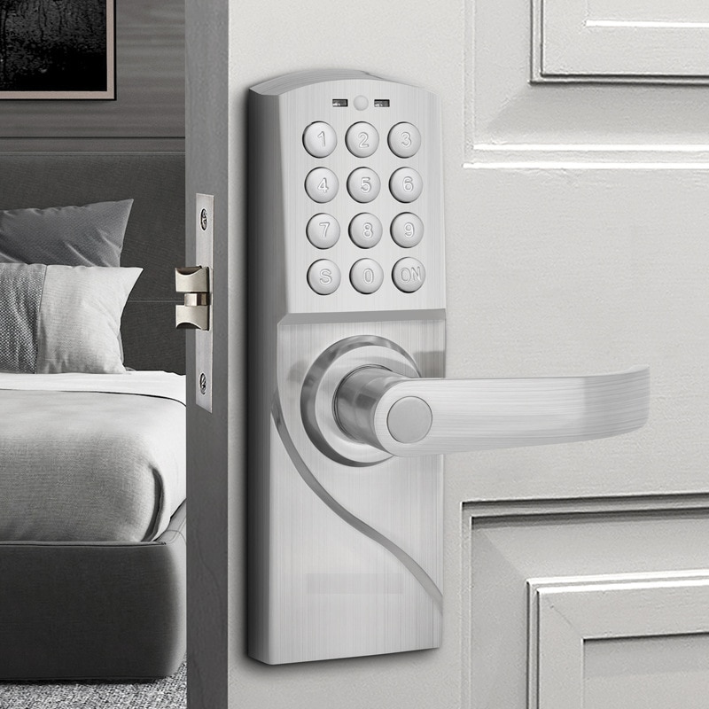 Electric password Code Door Lock Smart Digital Keypad lock with mechanical key for indoor wooden door