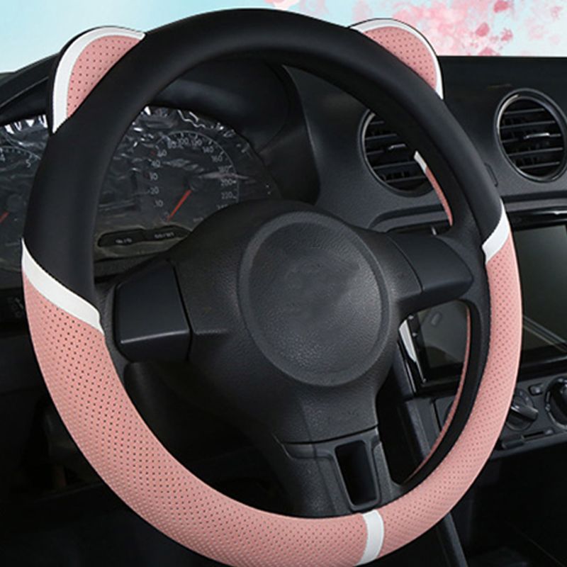 Schattige oortjes auto stuurhoes modieus antislip ademend meisjes vrouwen auto universele interieur decoratie onderdelen