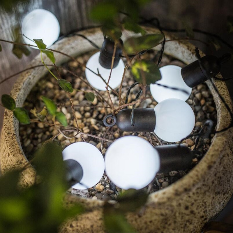15m 50 led klot fest julslinga ljus 6m 20 led usb kontakt mjölkaktig/klar vintage glödlampa dekorativ utomhus bakgård krans