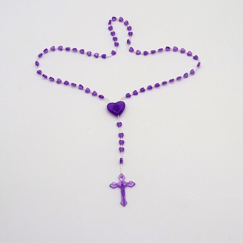 Heymamba Inri Katholieke Gebed Jezus Kruis Hanger Ketting Charme Kleur Hart Bead Crucifix Cross Ketting Sieraden: Style 4