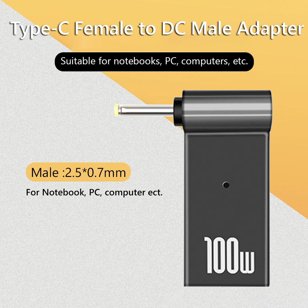 PD 100W szybka wtyczka ładowania rodzaj USB C żeńskie gniazdo gniazdo do 4.5x3.0 4.0x1.7 5.5x2.1 5.5x2.5 7.4x5.0 4.0x1.35 mężczyzna konwerter wtyczki