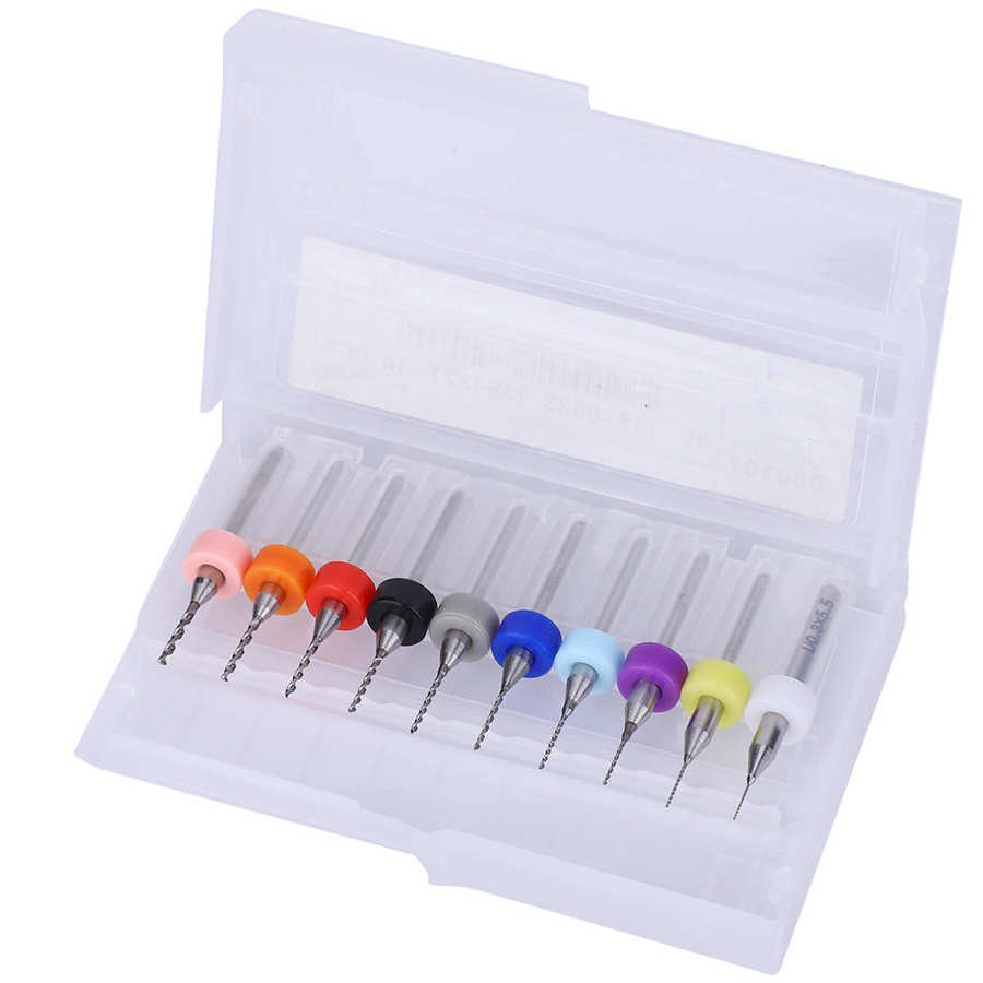 10Pcs/lot Drill Bit Sets CNC Portable 0 3-1 2mm Carbide Micro Drill Bits