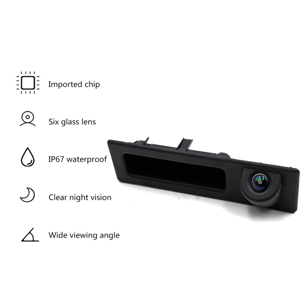 Maletero 1080P de ojo de pez vista trasera de coche cámara para BMW 2 3 5 7 Serie X1 X3 X4 X5 F30 F32 F36 F10 F11 F25 F48 aparcamiento inversa