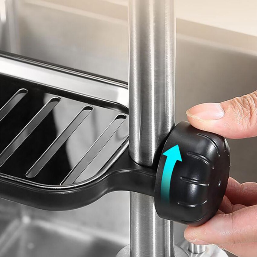 Verstelbare Gootsteen Sponsbakje Kraan Spons Zeep Magazijnstelling Schotel Doek Afvoer Houder Voor Badkamer Keuken Accessoires Organisator