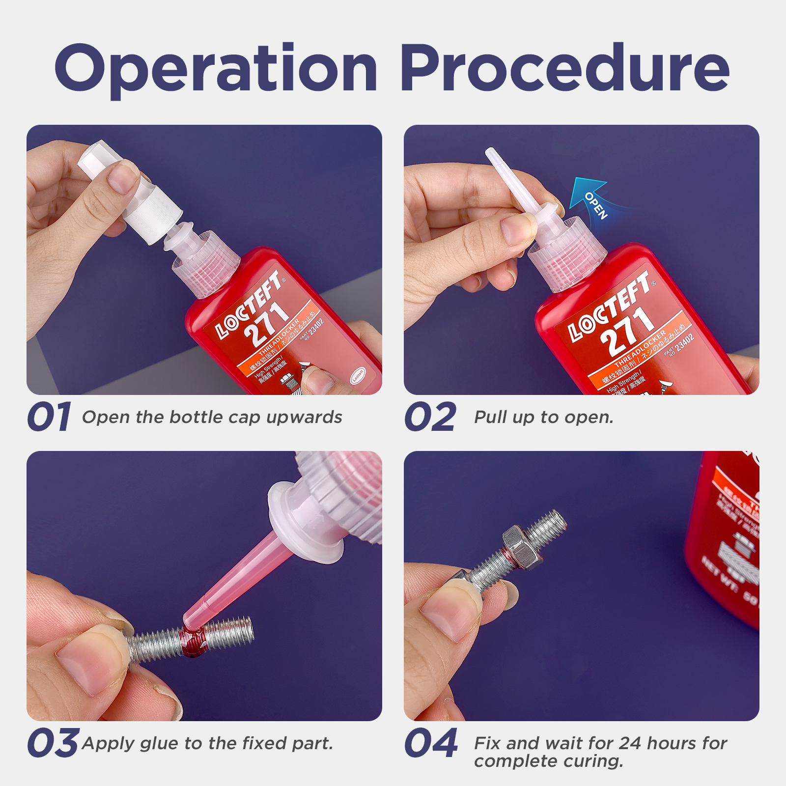 50ml Threadlocker Screw Glue Quickly Cured Thread Locking Agent Anaerobic Adhesive Corrosion-Resistant Anti-Loosening Glue