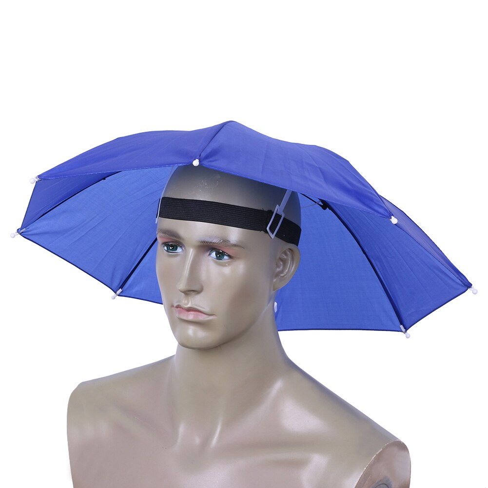 12 arten Angeln Regenschirm Hut Kappe Anti-Regen Headwear Freisprecheinrichtung Kopf Regenschirm Anti-Sonne Hut Erwachsene Liefert Cappello impermeabile: F  55cm