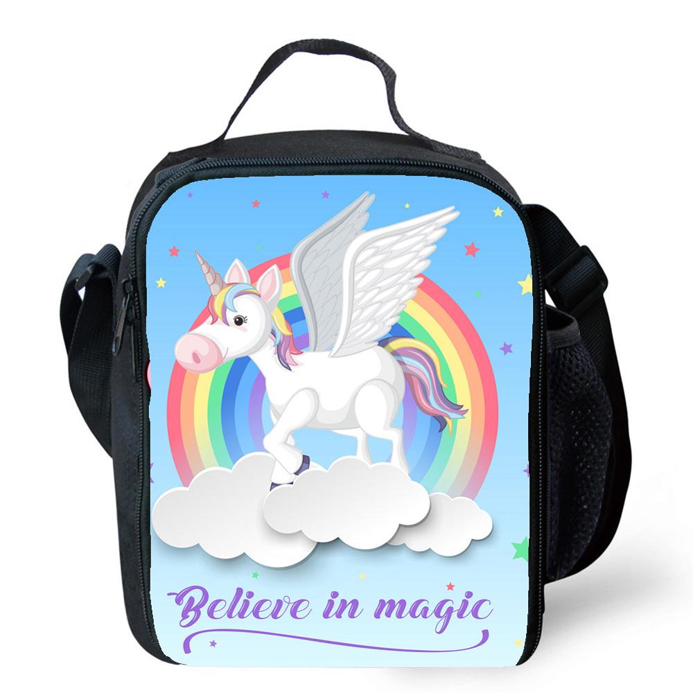 Hello Unicorn Lunch Bag Oxford Food Preservation Organizer Picnic Lunch Bags Fresh Fruit Insulation Pouch Cooler for Kids girls: 7