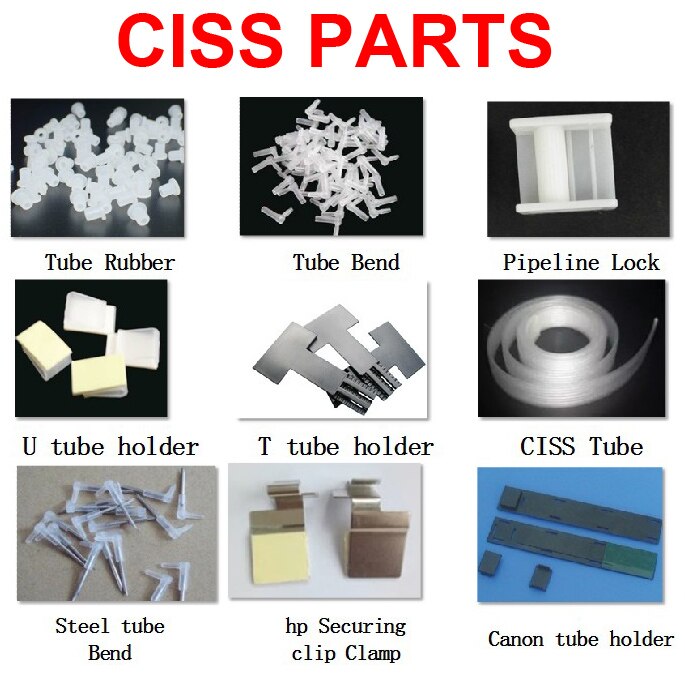 Accesorios de piezas CISS, abrazadera de soporte de tubo, abrazadera de cierre de tinta, codo de goma de tubo curvado para canon hp epson ciss