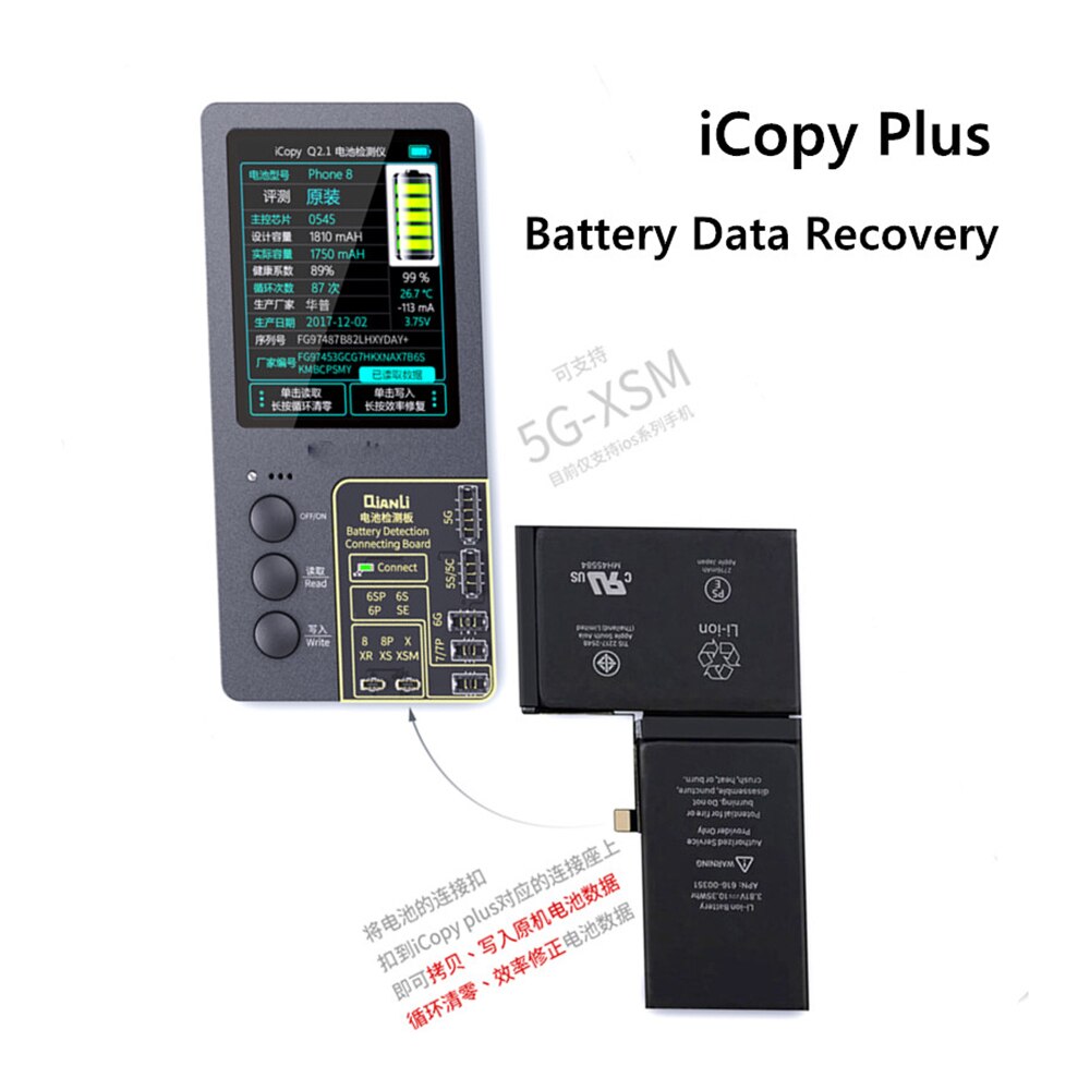 Icopy Plus 2.1 Lcd-scherm Lichtgevoelige Originele Kleur Photometer Voor Iphone 7 8 8P X 11 Max Batterij Reparatie programmeur