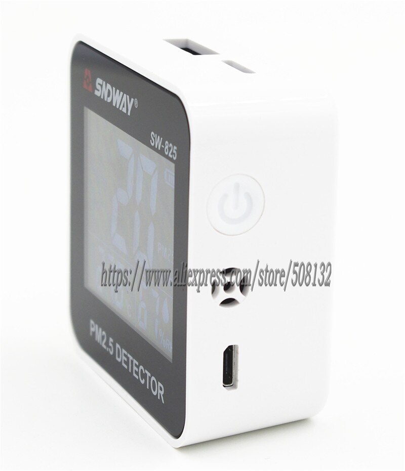 SNDWAY SW-825 Digital PM2.5 Detector meter and Temperature and Humidity Mini Portable Air Meter