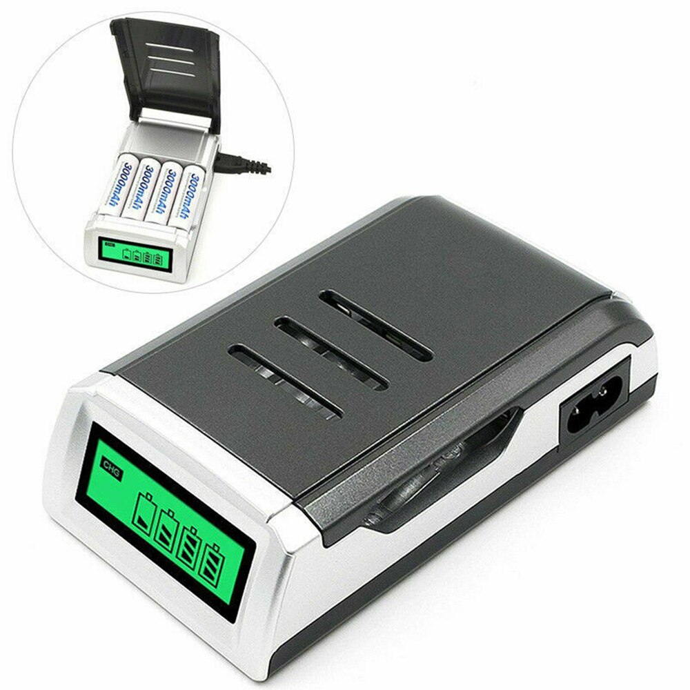 4 Slot LCD Smart AA Battery Charger For Ni-MH Ni-CD Rechargeable Batteries with charging 5/7AA