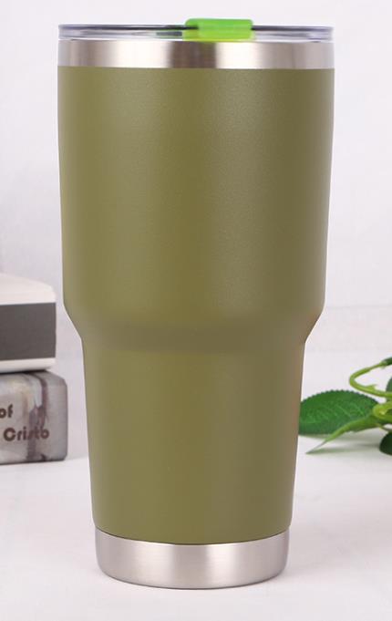 Gobelet en acier inoxydable à Double paroi | Isolation sous vide, tasse à café de voyage 30oZ: Vert armée