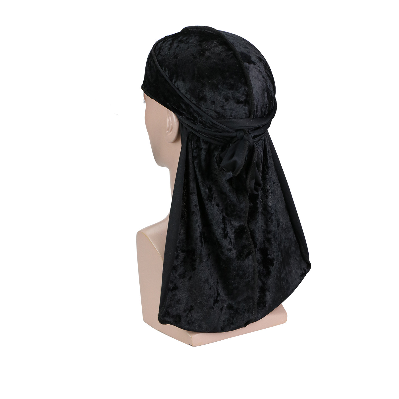 Bandana Durag de terciopelo con diamantes Unisex para hombre, gorro ondulado de cola larga, turbante de trapo Doo elástico para hombre, gorros de Hip-hop: Rosa