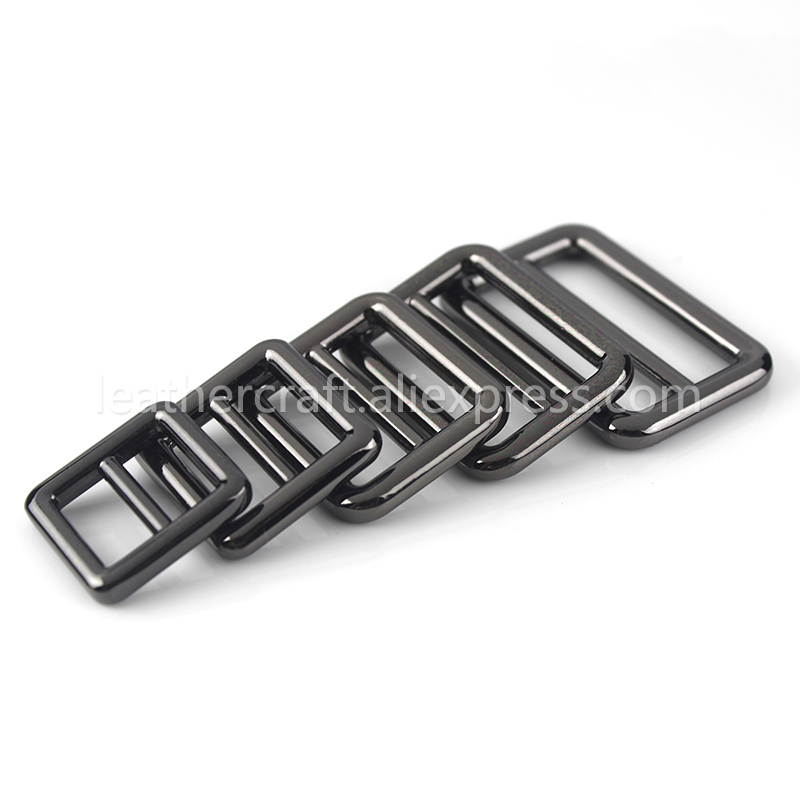 1 pz fibbia tri-scivolare in metallo fuso 3 sbarra regolatore cursore centrale centrale fibbia barra per borsa artigianale in pelle zaino tracolla: 7MM / Rame antico