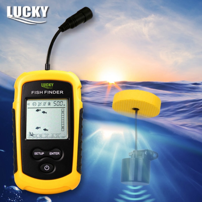 LUCKY FF1108-1 Draagbare Dieper Sonar Pesca Sensor Sirene LCD Vissen Alarm Transducer Fishfinder 0.7-100 m vissen echolood