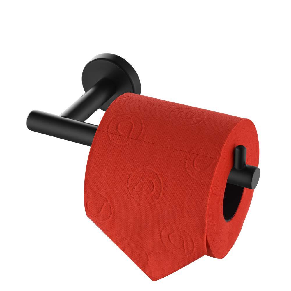 Set matte zwarte badkameraccessoires van roestvrij staal, handdoekhouder voor aan de muur, toiletrolhouder, badjashaak, handdoekring: Een -01