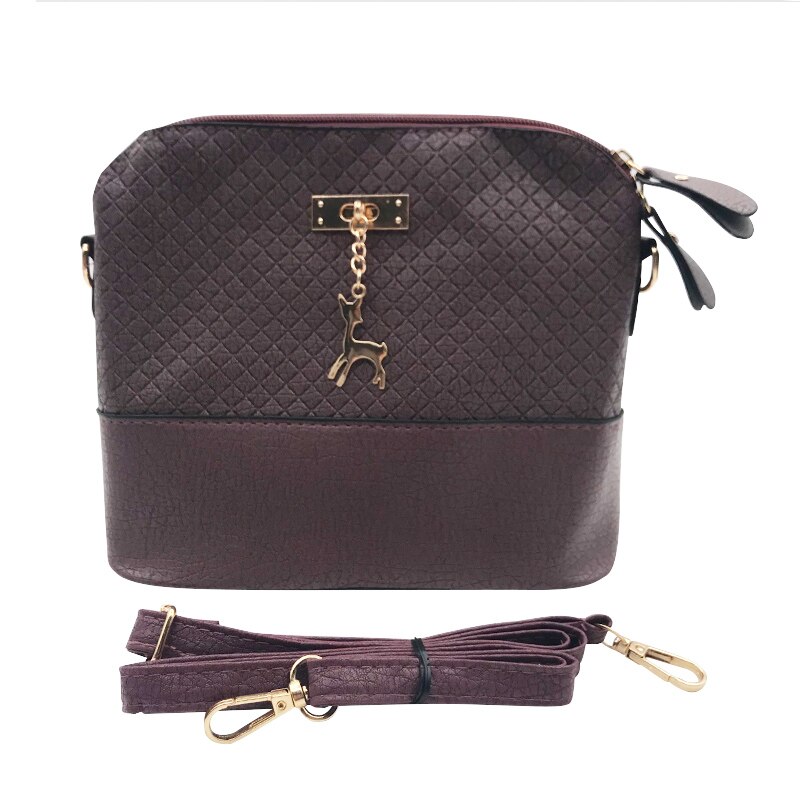 Kvinder skuldertasker mini taske med hjorte legetøjsskal form kvinder lille messenger crossbody taske dame lynlås håndtasker: Grålilla