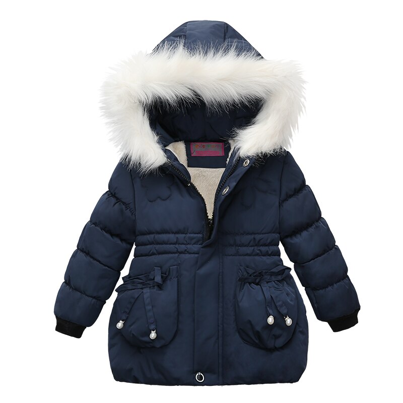 Dikker Fluwelen Warme Meisjes Jas Winter Katoen Lange Stijl Hooded Jassen Voor Meisjes Kinderen Bovenkleding Kerstcadeau Jongens Kleding: C / 3T