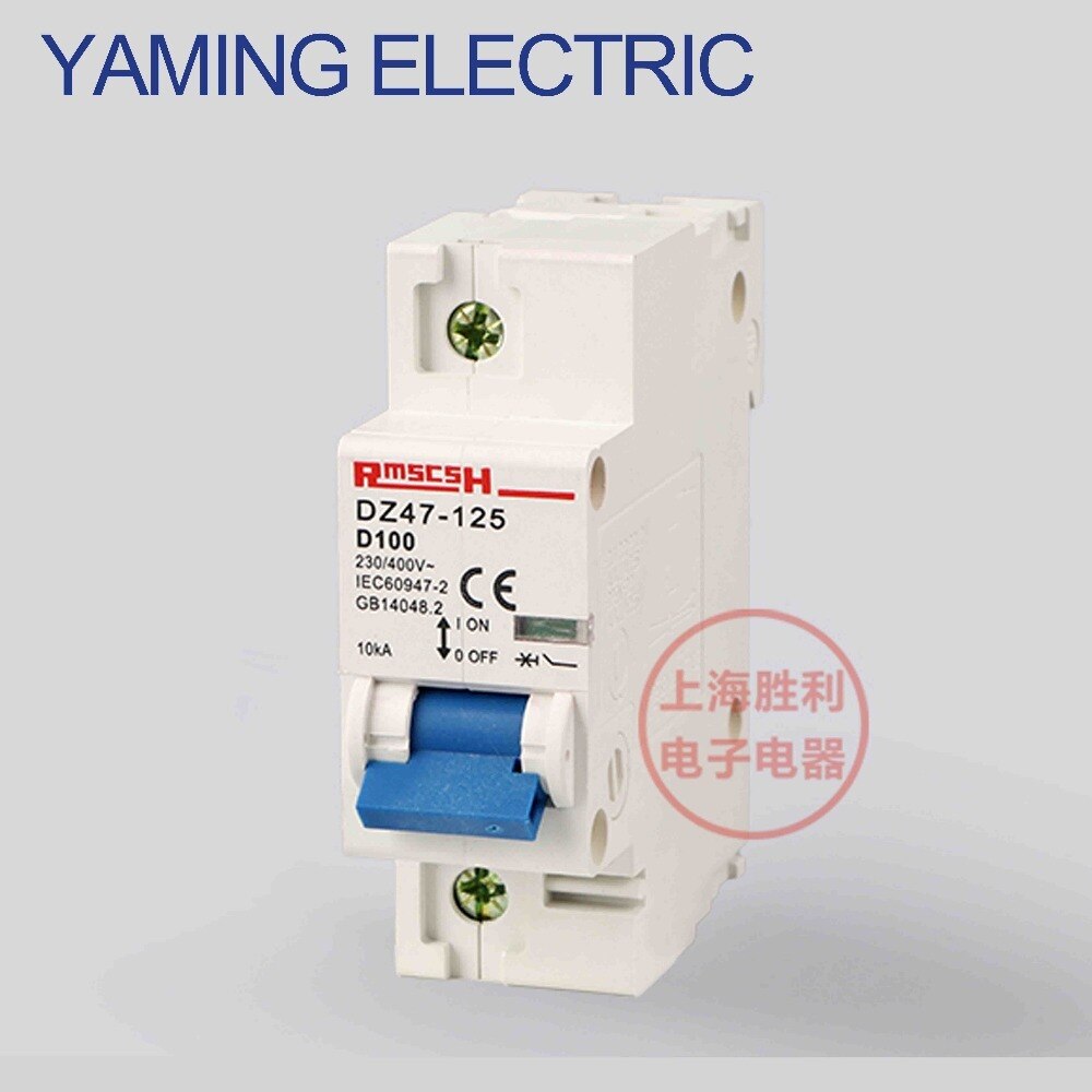 Interruptor de aire P269 DZ47 D tipo C45 Mini disyuntor MCB 1P 80A/100A/125A miniatura 230V AC solo polo ON-OFF