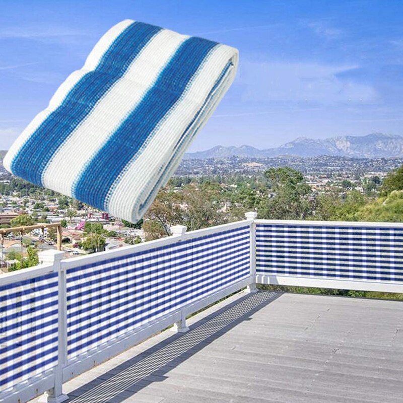 Balkon Sichtschutz, 0,9 X5M Schatten Zaun Tuch, Balkon Geländer Abdeckung Schild für Veranda, Hinterhof, Schwimmbad, Rasen