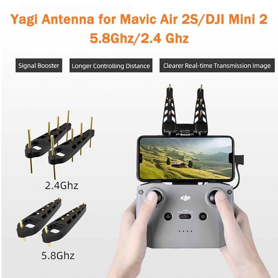 Yagi Antenne Versterker Voor Mavic Air 2S/Dji Mini 2 Drone 5.8Ghz/2.4 Ghz Afstandsbediening signaal Booster Range Extender