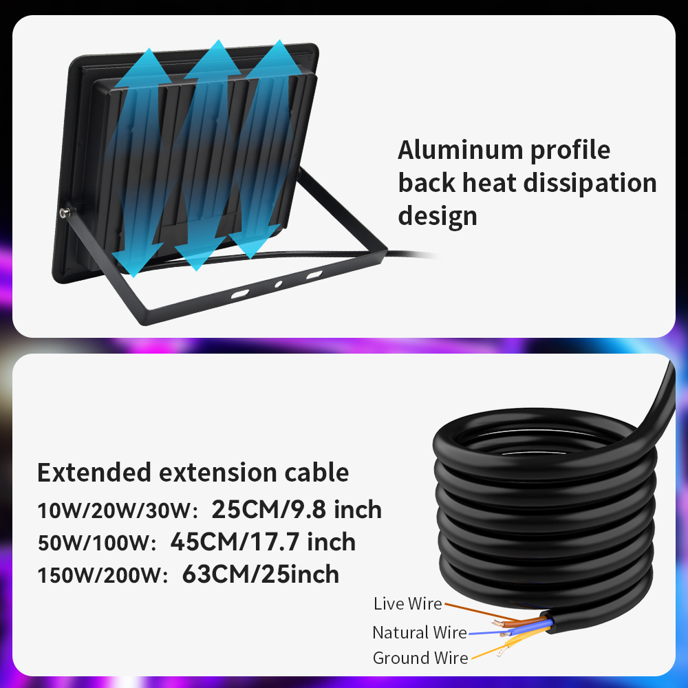 RGB Proiettore portato Riflettore Illuminazione Esterna 220V 30W 50W 100W IP66 Impermeabile Esterno RGB Faretto Lampade Illuminazione Paesaggio