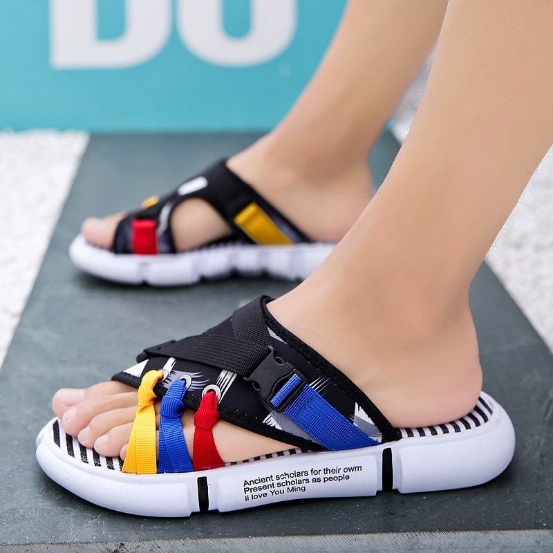 X Männer Hausschuhe Sommer Korea Stil Strand Dienstprogramm lässig Schuhe Stoff Licht Komfortable Espadrilles Männer kippen-Flops