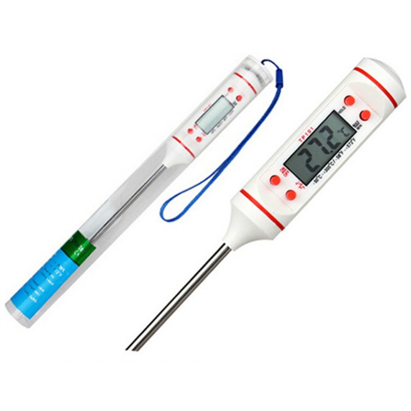 Thermomètre à viande numérique, sonde numérique pliable en acier inoxydable, cuisson BBQ, viande, dinde: WHITE