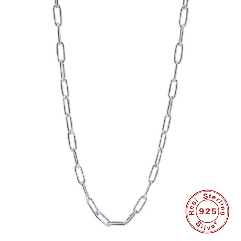 Roxi papirclips kvinder chocker halskæde minimalisme kraveben halskæder 925 sterling sølv fine smykker kæde kraver