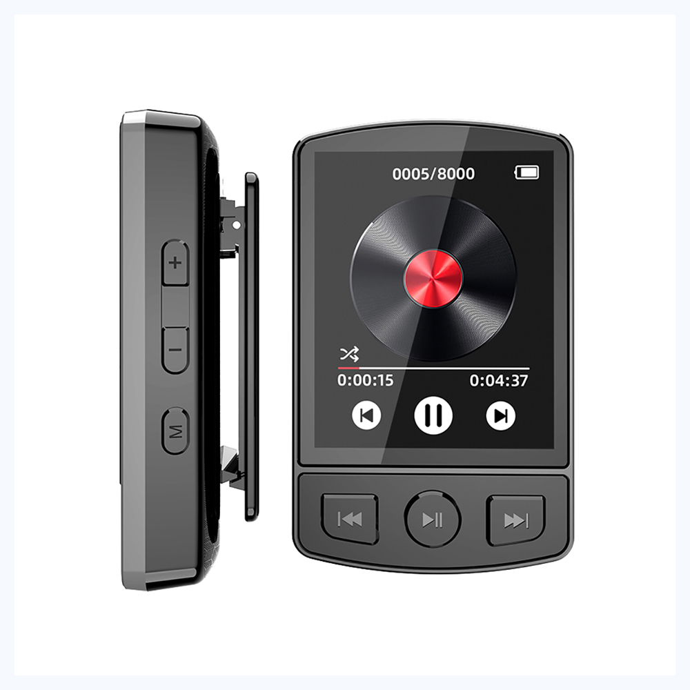 Bluetooth 5.0 mp3 player sem fio mp4 player alto-falante embutido portátil estéreo leitor de música suporte rádio fm gravação e-book: Branco