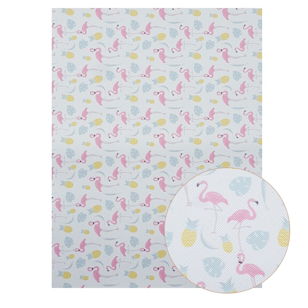 22*30cm a4 tyglakan i konstläder flamingo unicorn utskrift söta djur rosett tyg gör det själv handväskor material syntetiskt läder: 14