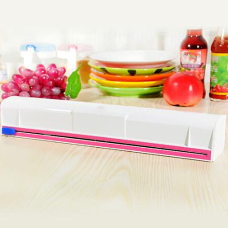 White Cling Film Cutter Household Cling Film Cutting Box Kitchen Plastic Food Storage Cling Film Cutter