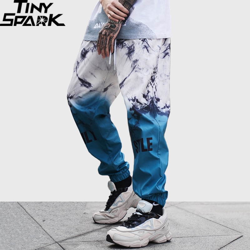 Hüfte hüpfen Jogger Hosen Farbverlauf Farbe Streetwear Männer Harajuku Jogginghose Frühling Sommer Spur Schlauch Weiche HipHop Harem Hosen