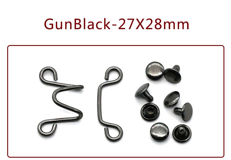 Meetee 30 sett 27 x 28/32 x 28mm metallplaggkroker jeans midjejusteringsspenne avtagbar nagleknapp gjør-selv usynlig justeringsknapp: Gunblack -27 x 28mm