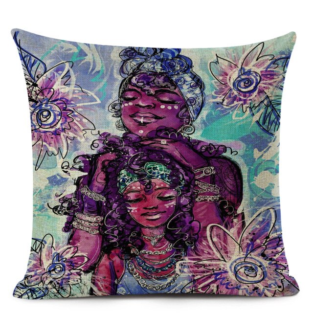 Kaunis nainen tyynyliina, neliönmuotoinen pellava tyynyliina, makuuhuoneen tyynyliina, perhehotelli auton koristetyynyliina, koko 45 cmx 45cm.: H04