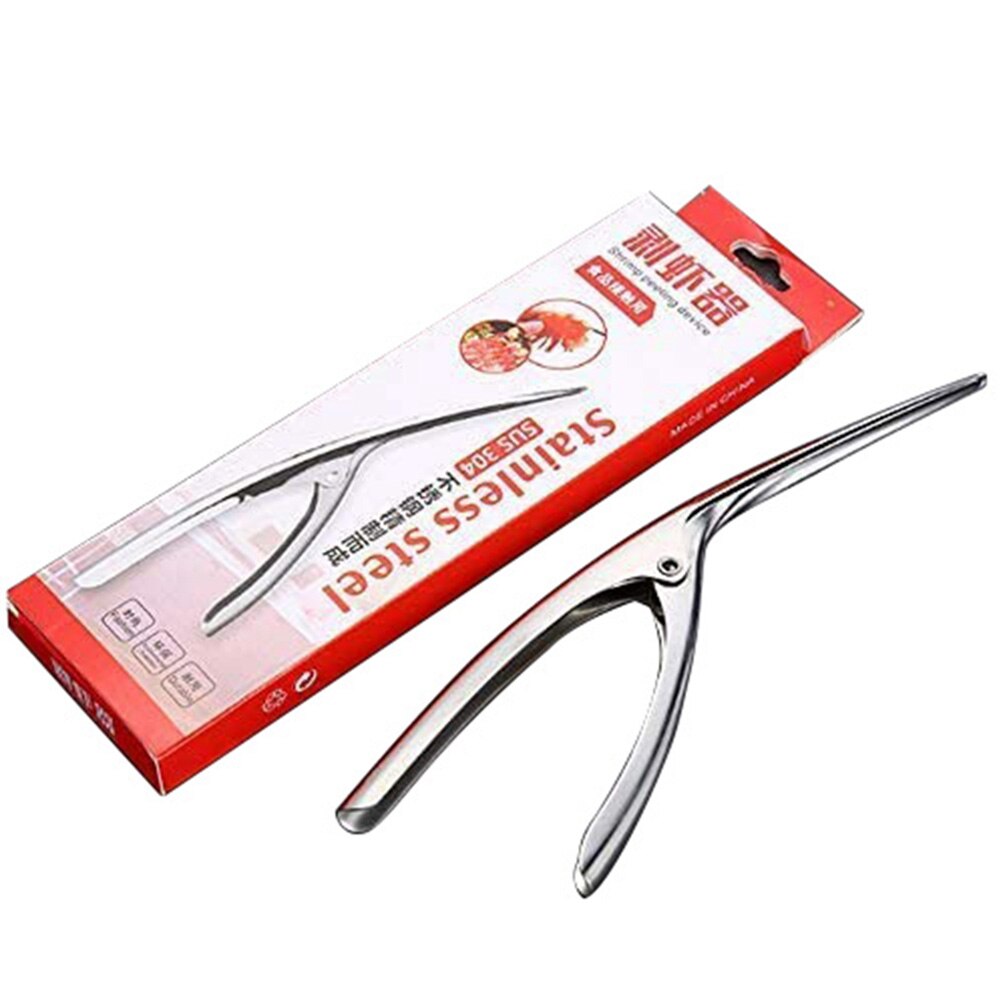 Outil de Deveiner de crevettes outil Portable en acier inoxydable crevettes pince à éplucher cuisine fruits de mer Gadgets outil 20.5 cm x 6cm