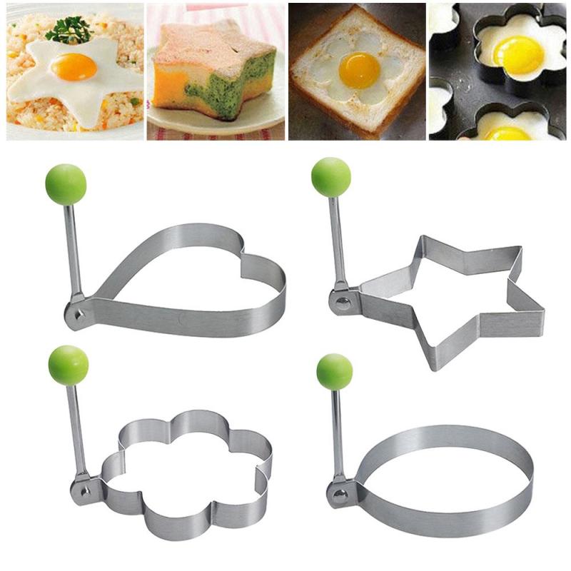 Acier inoxydable oeuf Shaper oeuf frit crêpe Shaper moule avec poignée Omelette moule outils de cuisson accessoires de cuisine
