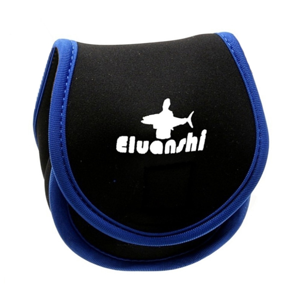 Eluanshi Nylon Neopreen Beschermen Spinning Fly Reel Bag Cover Case Pouch Pocket Box Voor Vis Lokken Karpervissen Blauw