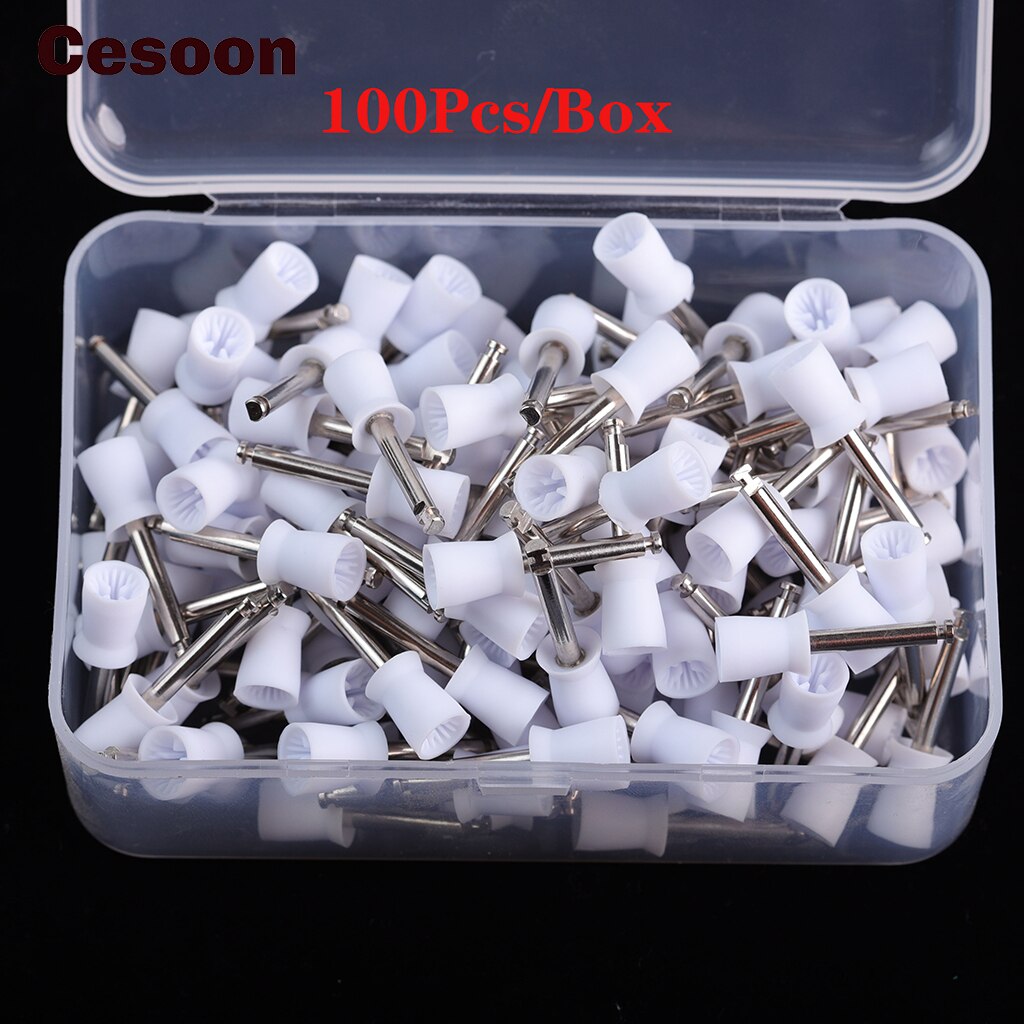 Dental Polishing Cup Latch Type Rubber Prophy Tooth Polish Cups Polishing Brush For Low Speed Handpiece 100/144Pcs Dentist Tools