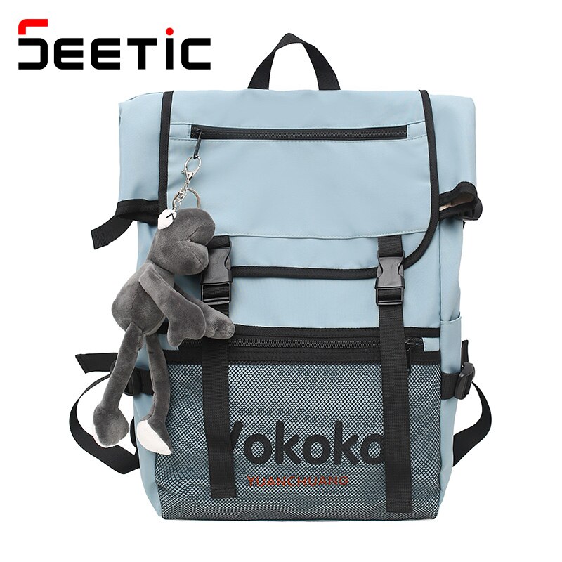 Seetic rucksack mit großem fassungsvermögen, unisex, wasserdicht, schulrucksack, diebstahlsicher, reiserucksack, damenrucksack mit mehreren fächern: Blauer rucksack