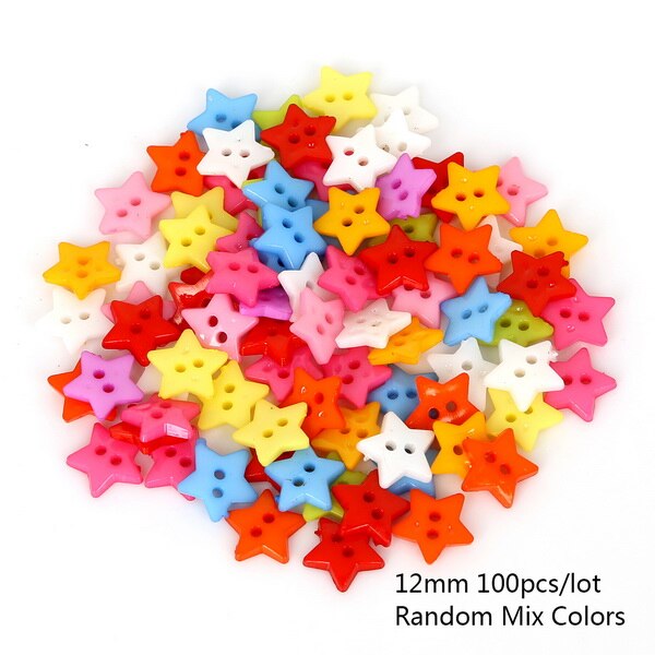 50-100PCS Random Mixed Decorative Buttons Lovely Conveyance Double Holes Mix Sewing Wooden Plastic Buttons Flatblck Scrapbooking: 12mm 100pcs