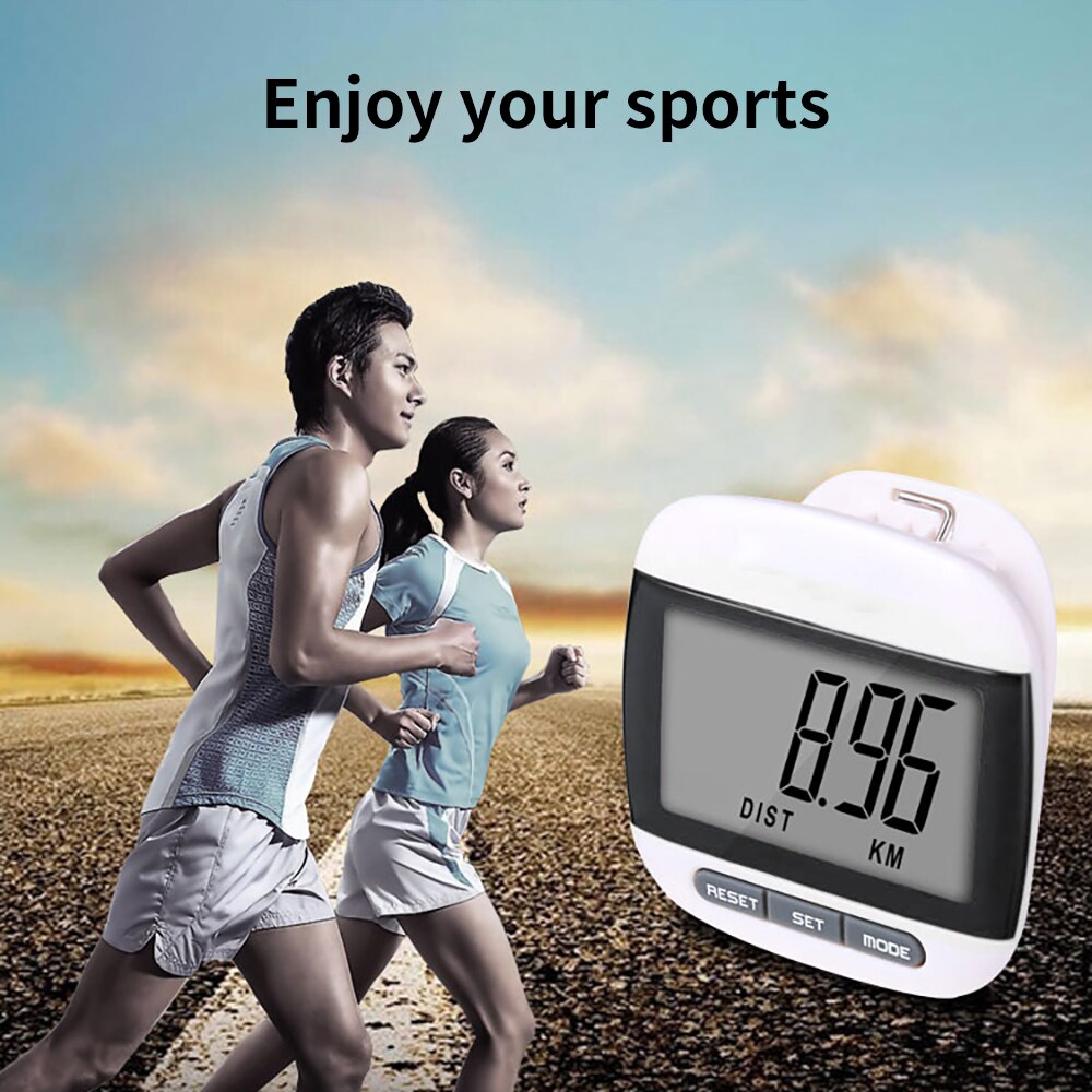 LCD Display Step Counter Digital Display Pedometer Sports Pocket Pedometer With Clip Distance Fitness Equipment Pedometer Large