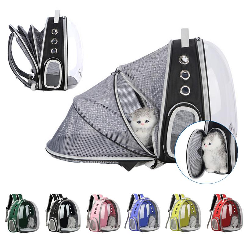 Transportín para gatos portátil, bolsa de transporte multifunción plegable perro, cápsula de espacio grande, hombro de burbuja, mochila para mascotas, jaula para tienda